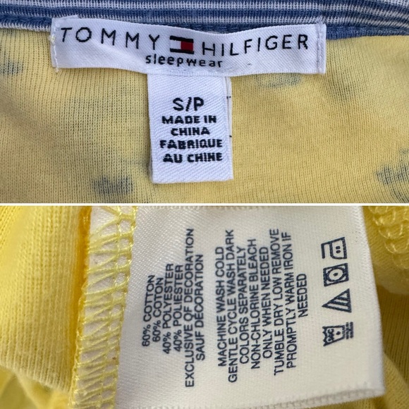 Tommy Hilfiger sleepwear yellow palm tree jersey sleeveless nightgown dress S - Picture 9 of 10